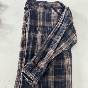 Urban Outfitters Plaid Button Down Shirt - purple and red